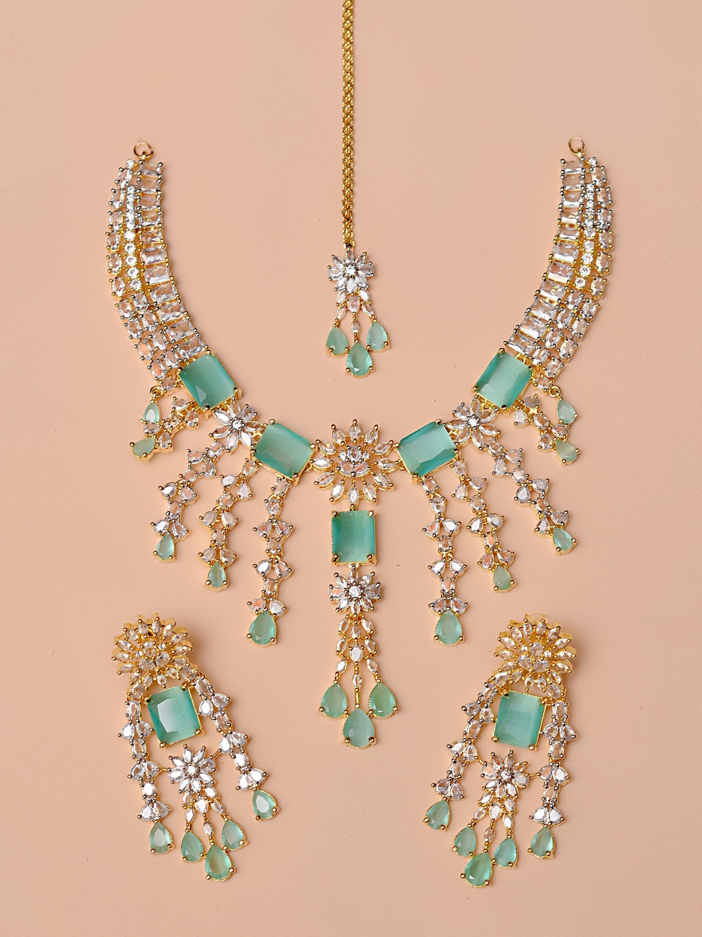Engagement & Wedding Green Bridal Set