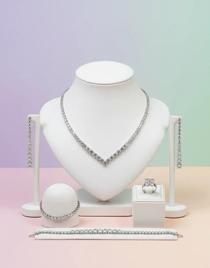 Classic V-Cut Crystal Jewelry Set
