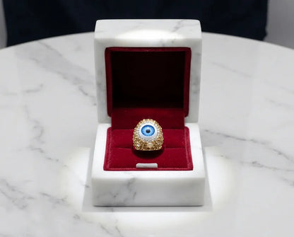 Evil Eye Crystal Statement Ring