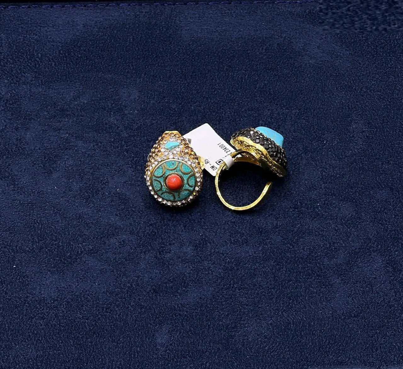 Crystal Embellished Teardrop Statement Ring
