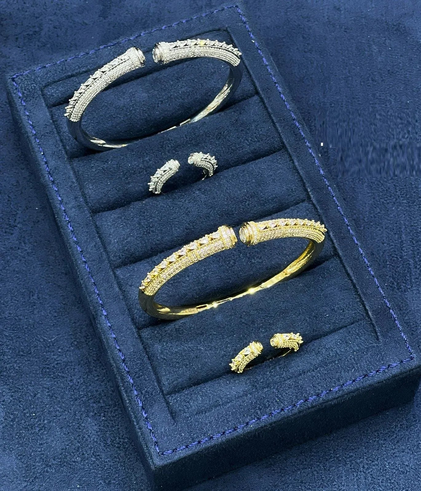 Floral Duo Sparkle Kada Set