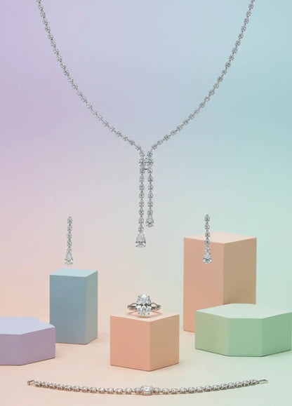 Elegant Teardrop Crystal Jewelry Set