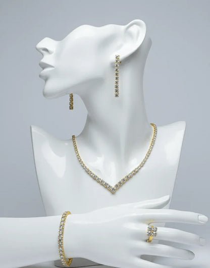 Classic V-Cut Crystal Jewelry Set